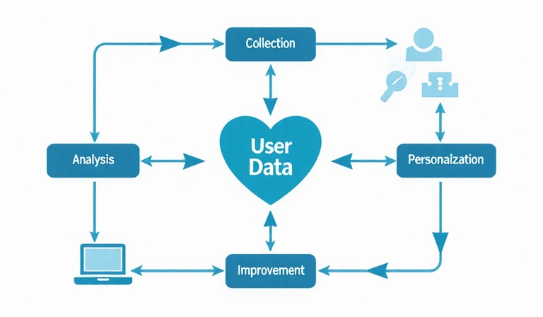 Gráfico de flujo mostrando cómo se usa la información para mejorar un servicio