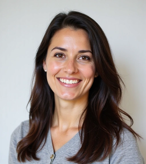 Retrato profesional de la Dra. Ana García, nutricionista jefe de NutriVida Saludable, sonriendo amablemente.